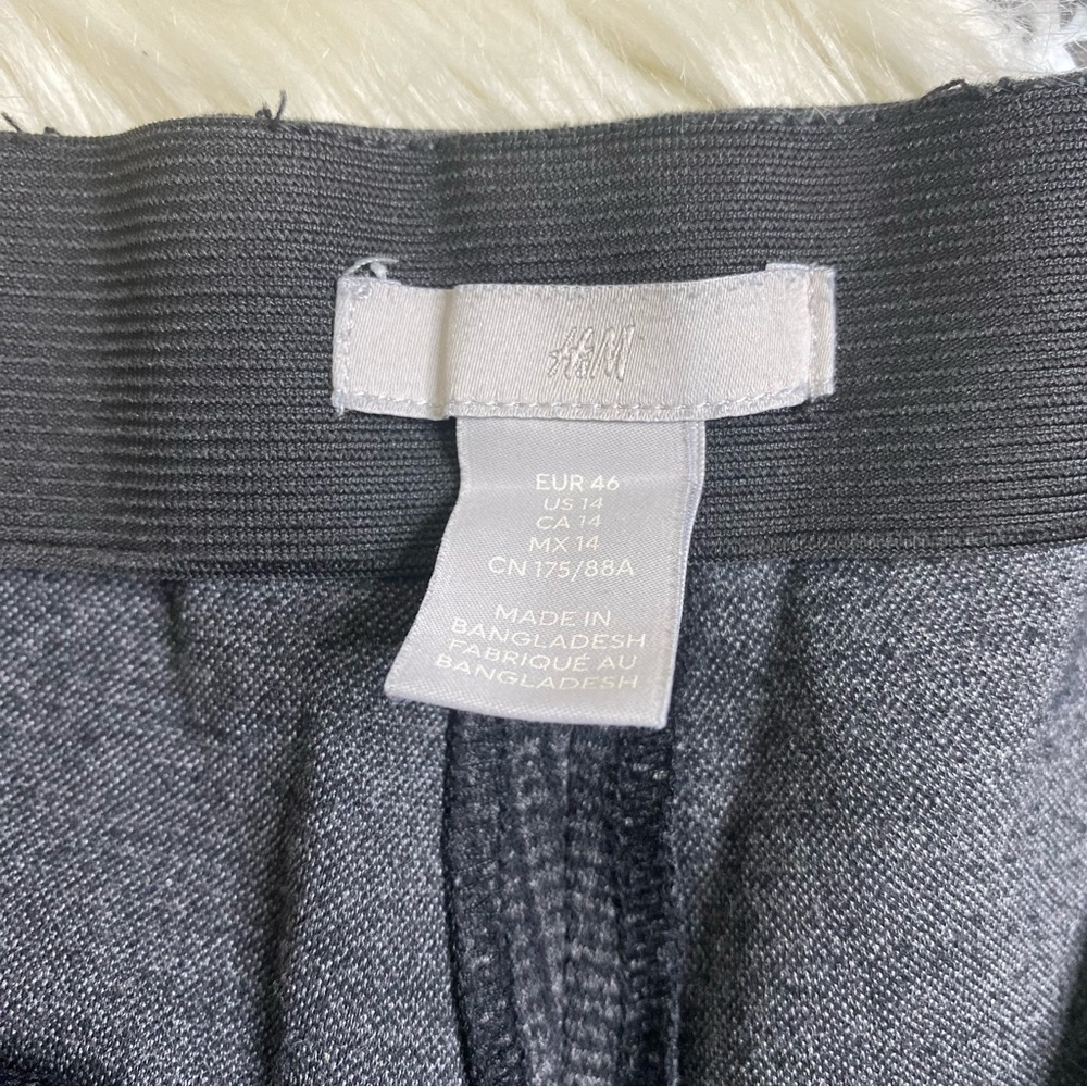 H&M : size 14 : plaid holiday zipper ankle slim fit skinny pull-on trouser pants - Picture 9 of 10